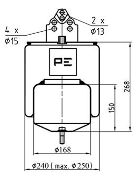 PE AUTOMOTIVE Pneimoatsperes spilvens, Pneimopiekare 084.306-71A